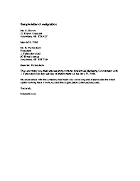 Example Resignation Letter Professional Free Printable Www
