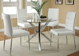 Glass Top Dining Table W 4 White