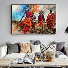 African Art Canvas Painting Abstract