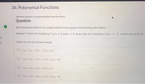 Solved 34 Polynomial Functions