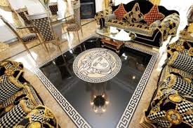 versace ceramic tiles golden grey