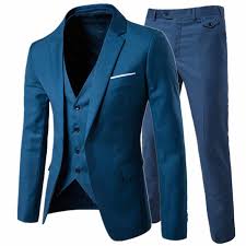 Suit Vest Pants 3 Pieces Sets Mens One Buckle And Two Button Business Suits Blazers Jacket Coat Trousers Waistcoat