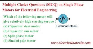 mcq on single phase motors