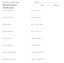 multi step equations worksheets