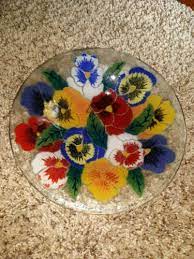 Peggy Karr Glass Plates Flowers