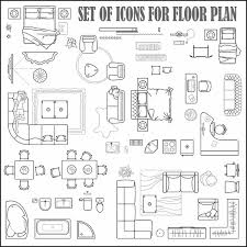 Floor Plan Icons Set Design Interior