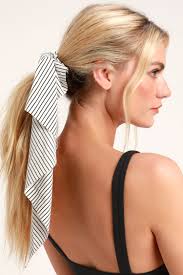You must dye your hair to matte white colour. Cute Hair Scrunchie Scarf Ponytail Holder Striped Scarf Lulus