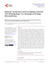 pdf students awareness and perceptions towards ldquo pre writing stage pdf students awareness and perceptions towards ldquopre writing stagerdquo as a strategy in writing directed essay