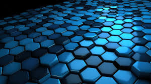 3d blue hexagonal wallpaper 4k hd