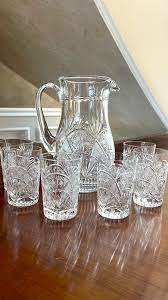 Hand Cut Crystal Water Pitcher