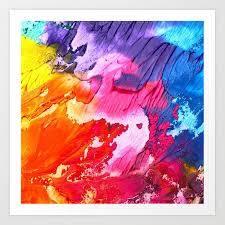 bright abstract painting art print by