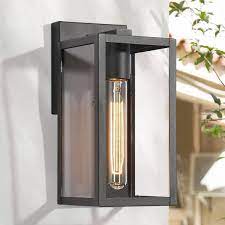 Lnc Modern Black Outdoor Sconce With