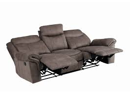 Brown Microfiber Recliner Sofa W
