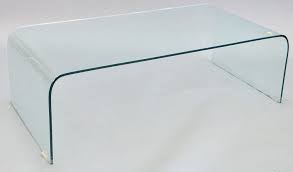 modern curved glass coffee table