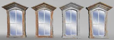set of four cast iron window frames