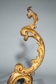 Rococo Gilt Bronze Andirons Firedogs