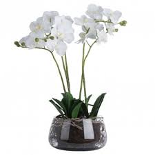 Luxury Artificial Orchid Faux Glass