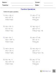 General Functions Worksheets