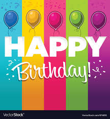 Colorful Happy Birthday Card Royalty Free Vector Image