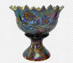 punch bowls carnival glass blue wreath