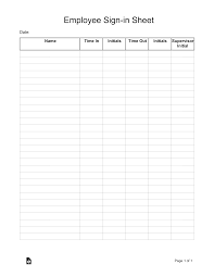 free employee sign in sheet template