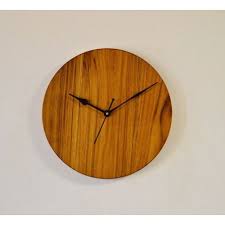 brown og blank wooden wall clock