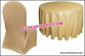 wedding gold glitter chair cover and