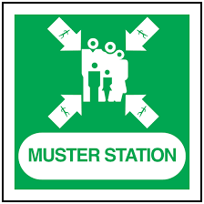 muster station sign sticker