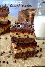 no bake cookie dough brownies the