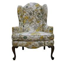 Shop ethan allen's dining chairs including arm & host chairs, side chairs, wood seats, and upholstered seats. Vintage Queen Anne Style Upholstered Wingback Chair By Ethan Allen Ebth