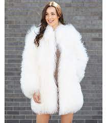 Nora White Mongolian Lamb Fur Jacket