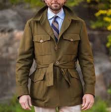 Belt Slim Safari Jacket Coat Outwear