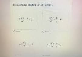 Equation For Lc Circuit Is Da C 0 De