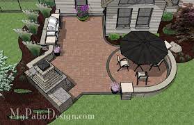 L Shaped Patio Design With Grill