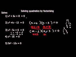 Solving Quadratics By Factorising