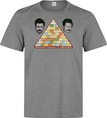 Ron Swanson Parks And Recreation Pyramid Of Greatness Men Grey T Shirt Summer T Shirt Brand Fitness Body Building Awesome T Shirt Design Shirt And