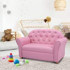 Costway Pink Kids Sofa Princess Armrest