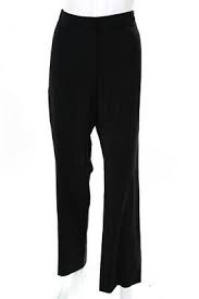 Escada Womens Black Dress Pants Straight Wool Blend Sz 42