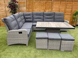 tulla corner sofa set in silver grey