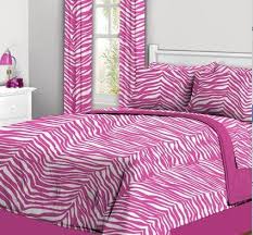 girl pink white zebra college dorm twin