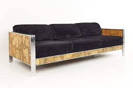 mid century cork and chrome sofa