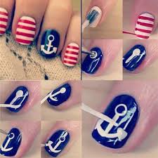 nautical nail art tutorial diy