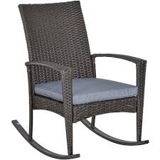 Outsunny Garden Rattan Rocking Chair