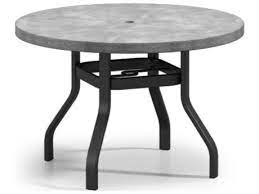 Homecrest Concrete Aluminum 42 Round Dining Table With Umbrella Hole