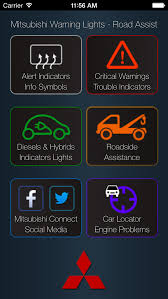 app for mitsubishi warning lights car