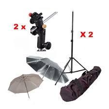 Photography Photo Studio Flash Mount Umbrellas Light Stand Kit Mount N