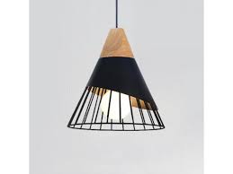 Ywxlight E27 Modern Lighting Iron Solid Wood Pendant Light Hanging Lamp Black Newegg Com