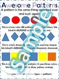 Preschool Patterns Anchor Chart