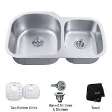 Kitchen sinks, bathroom sinks, and bar sinks are available online. Kraus Premier Undermount Stainless Steel 35 In 60 40 Double Bowl Kitchen Sink Kbu27 Double Bowl Kitchen Sink Sink Stainless Steel Kitchen Sink