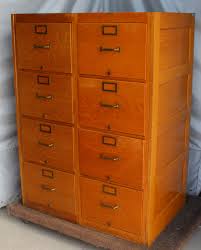 antique double wide oak file cabinet